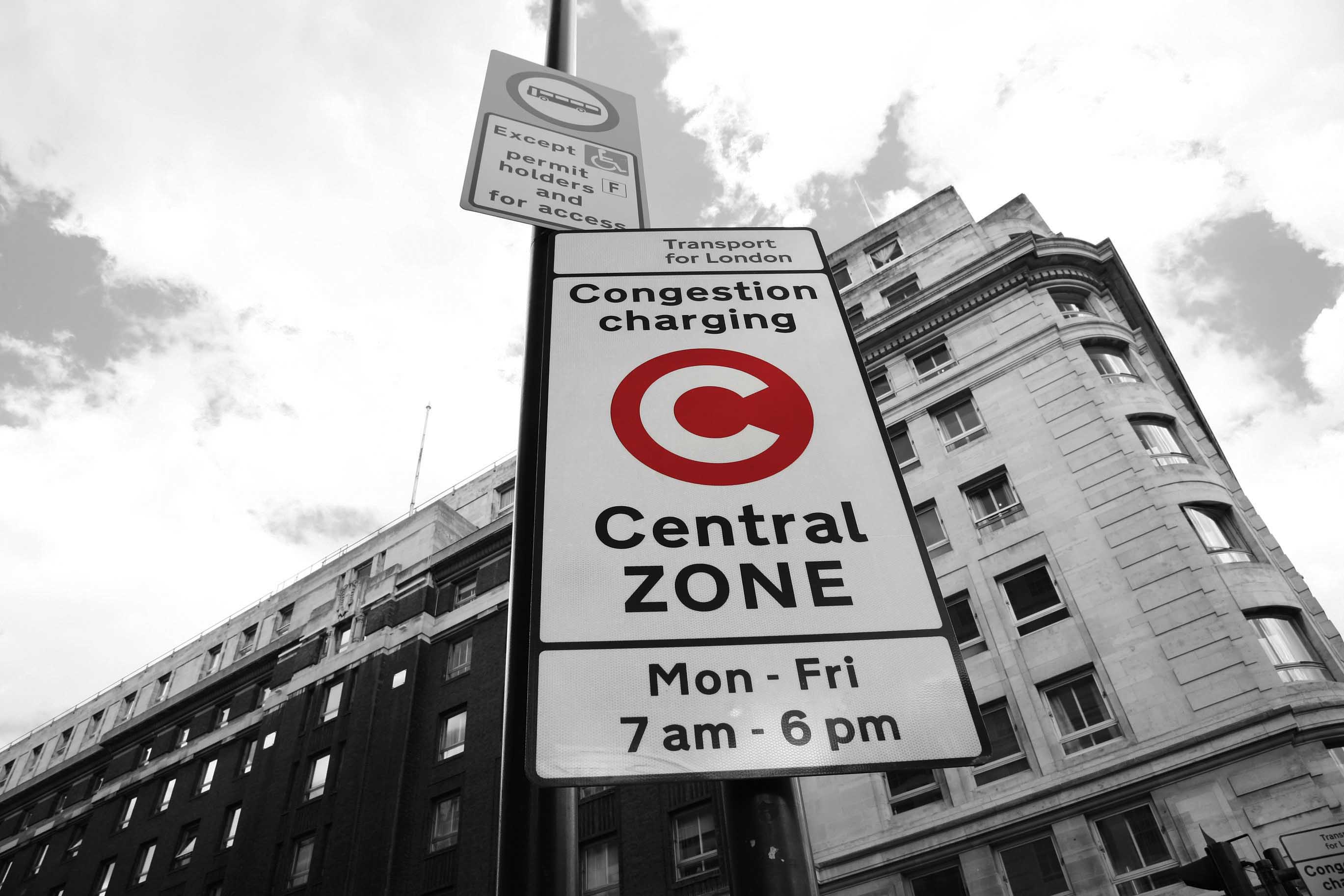 London’s congestion charge sign