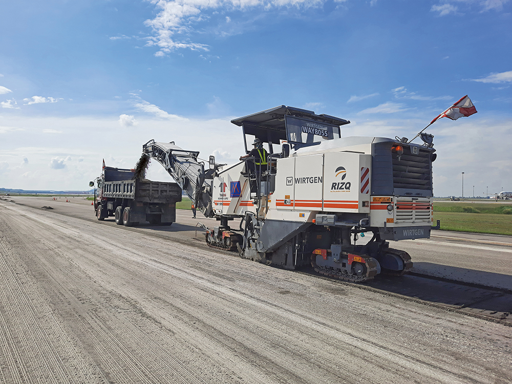 Smooth milling was carried out for airport works in Malaysia with Wirtgen