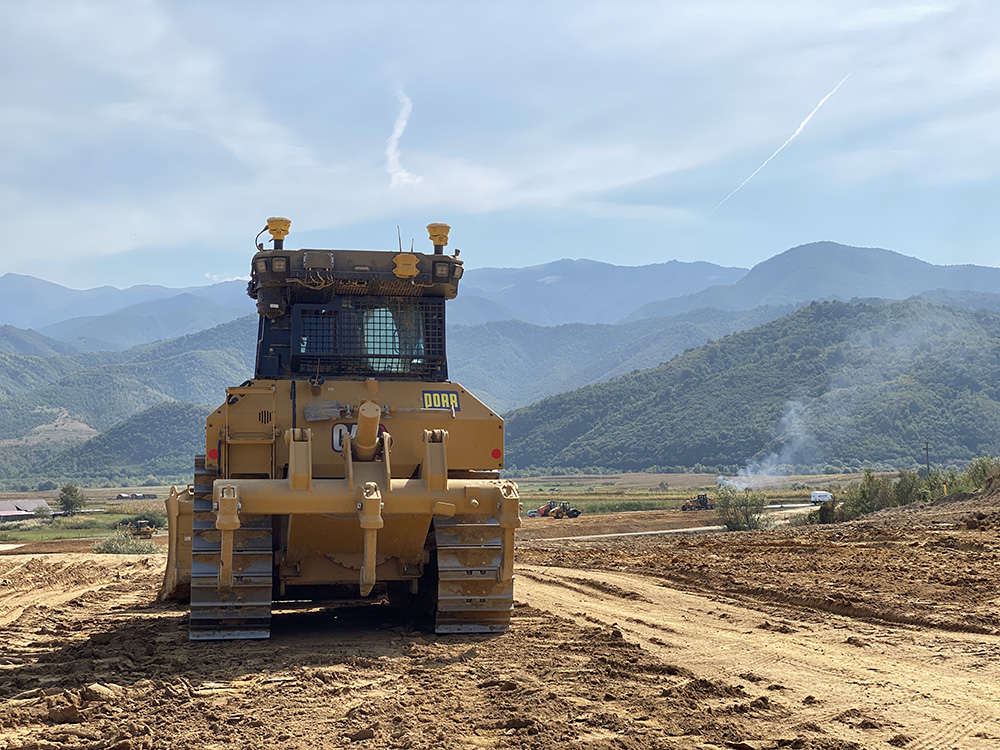 The machine operators can work from design information downloaded straight into the cab