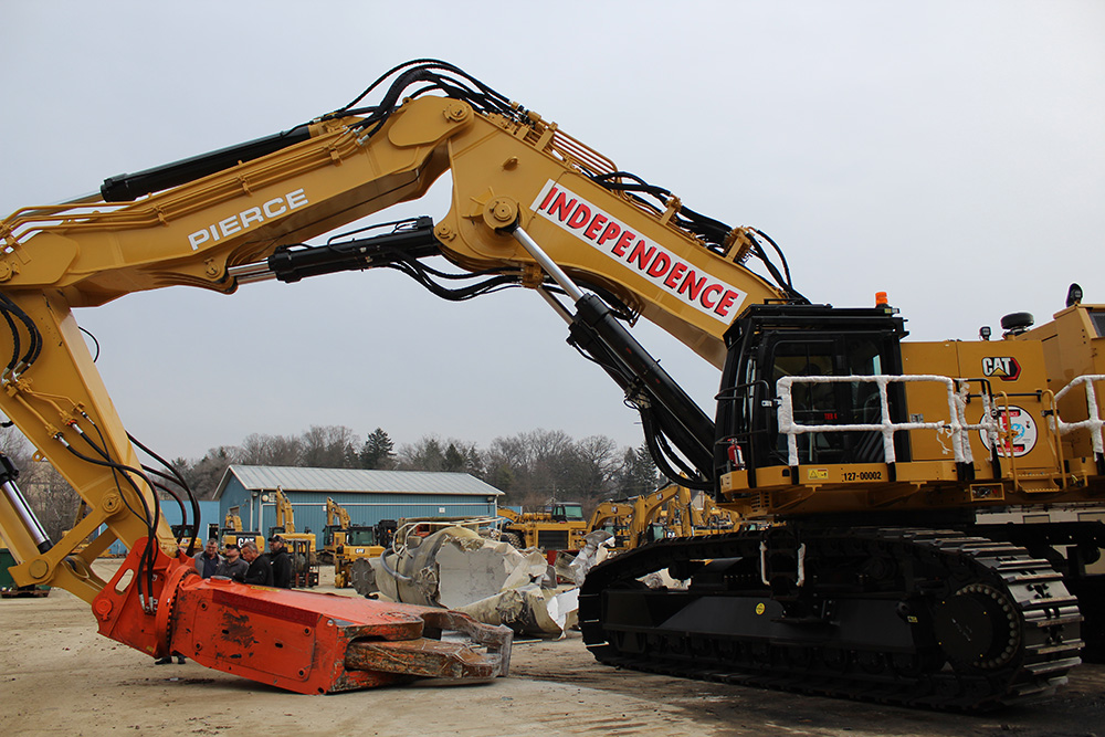 Caterpillar dealer Cleveland Brothers has modified a Cat 6015 excavator for use in heavy-duty demolition works