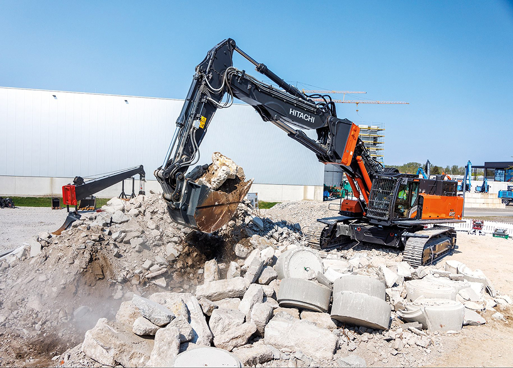 Hitachi is now offering special ruggedised excavators to cope with the tough demolition application