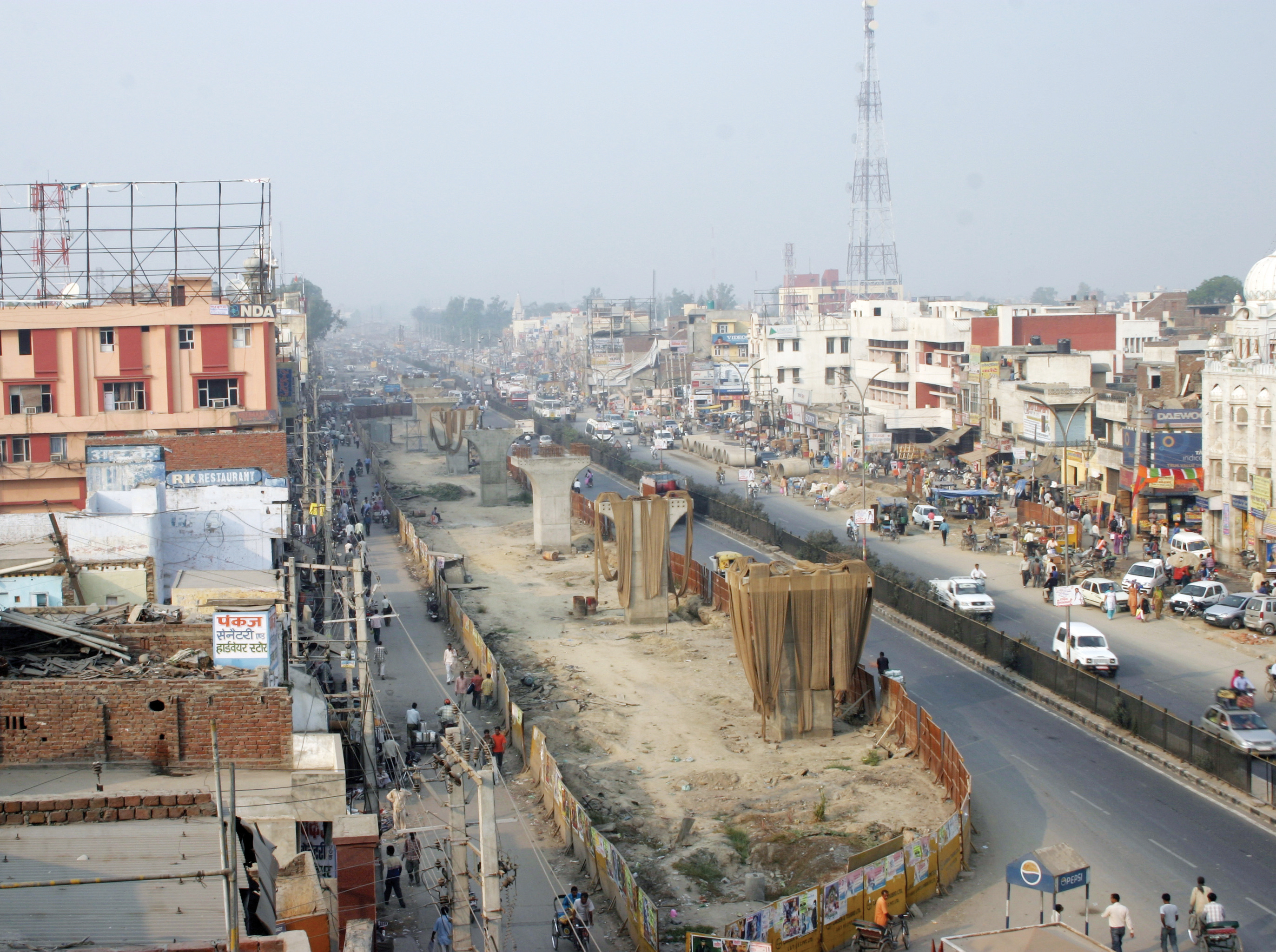 The congested centre of Panipat, near New Delhi, is being transformed with this elevated highway