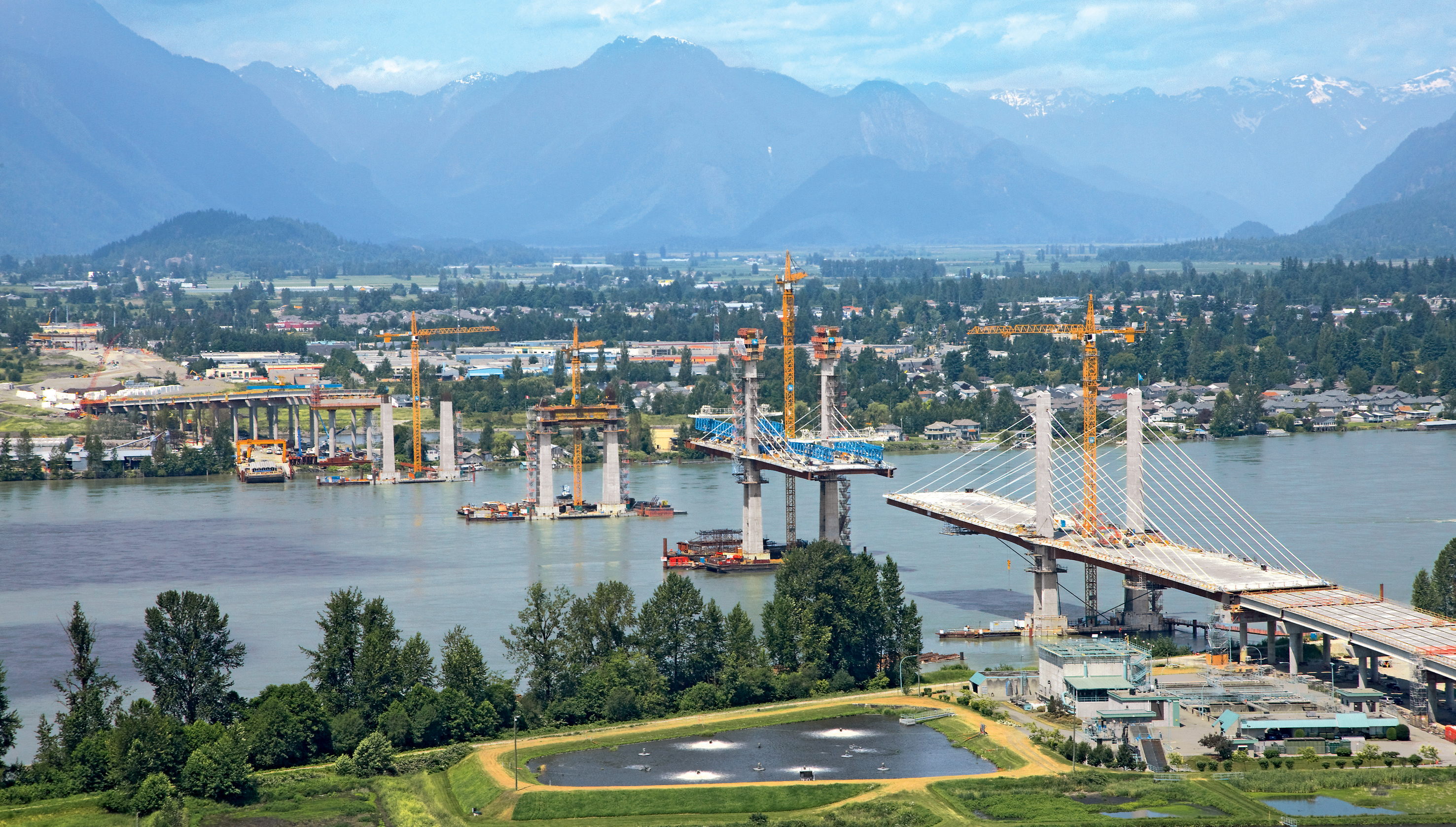 cable-stayed bridge over the Fraser River 