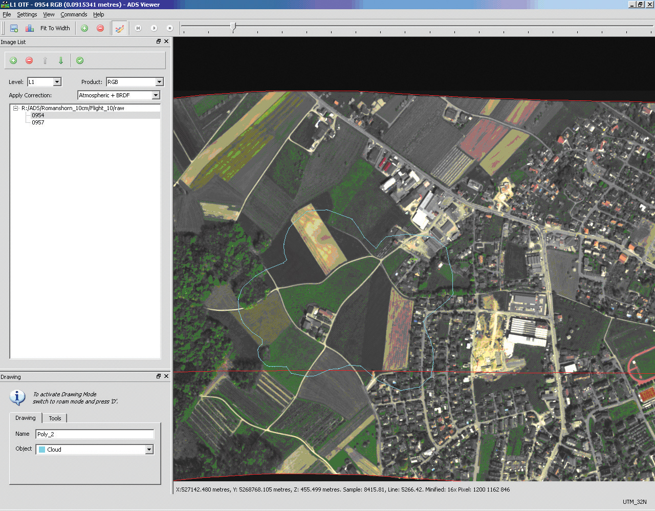 Aerial survey view in ADS viewer