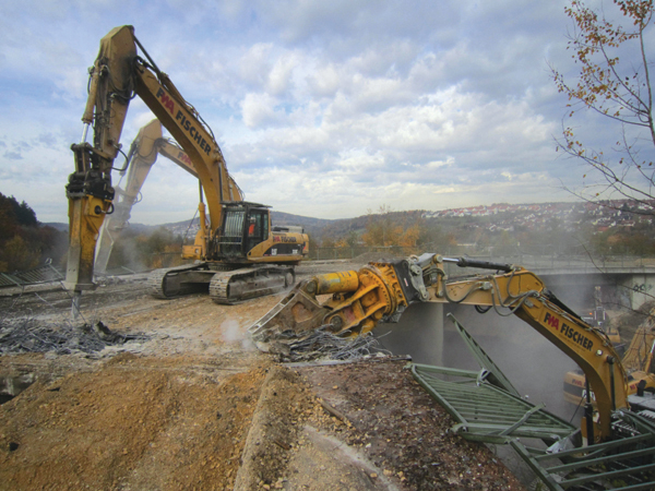 removing an old road bridge