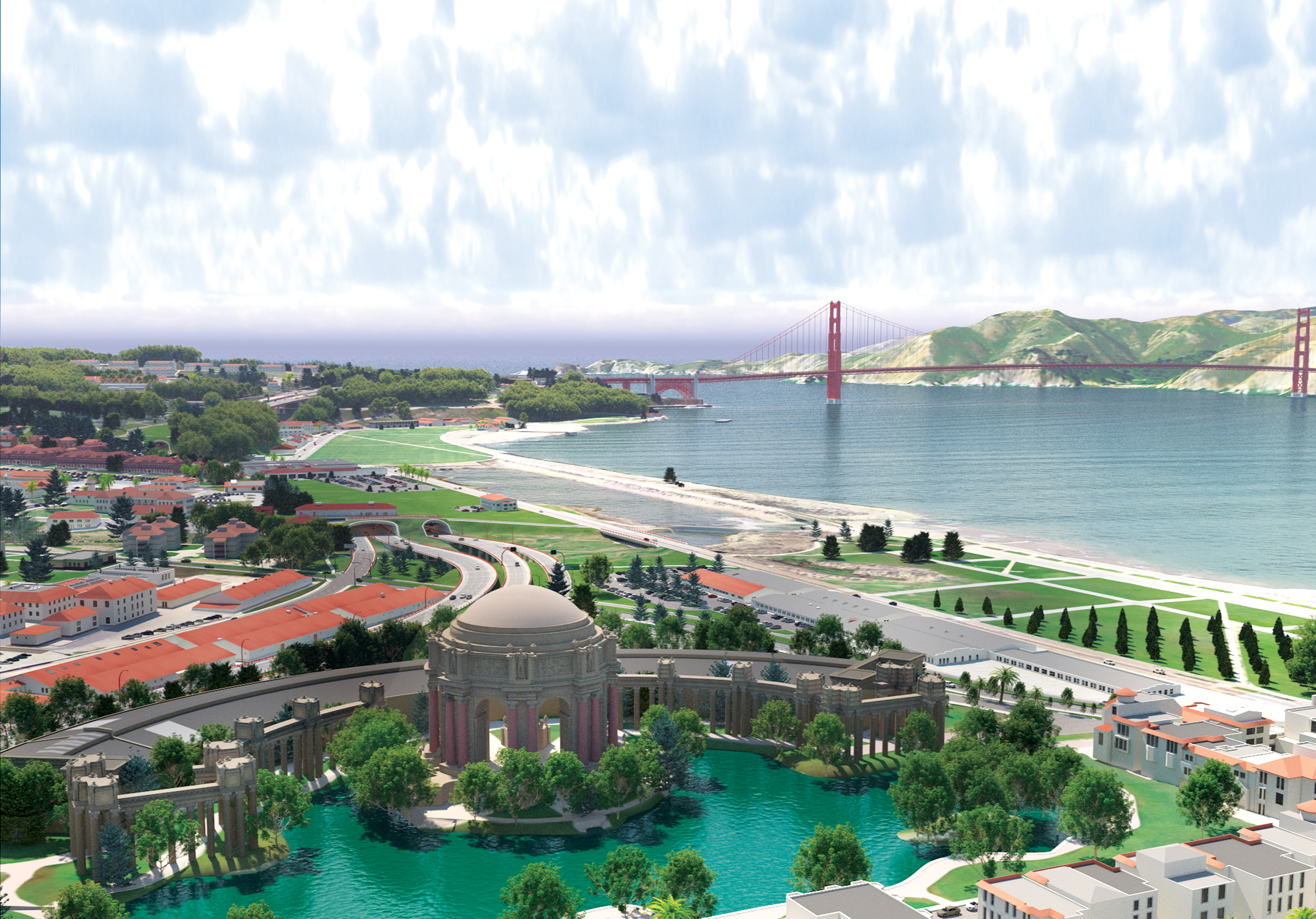 the look of completed Presidio Parkway