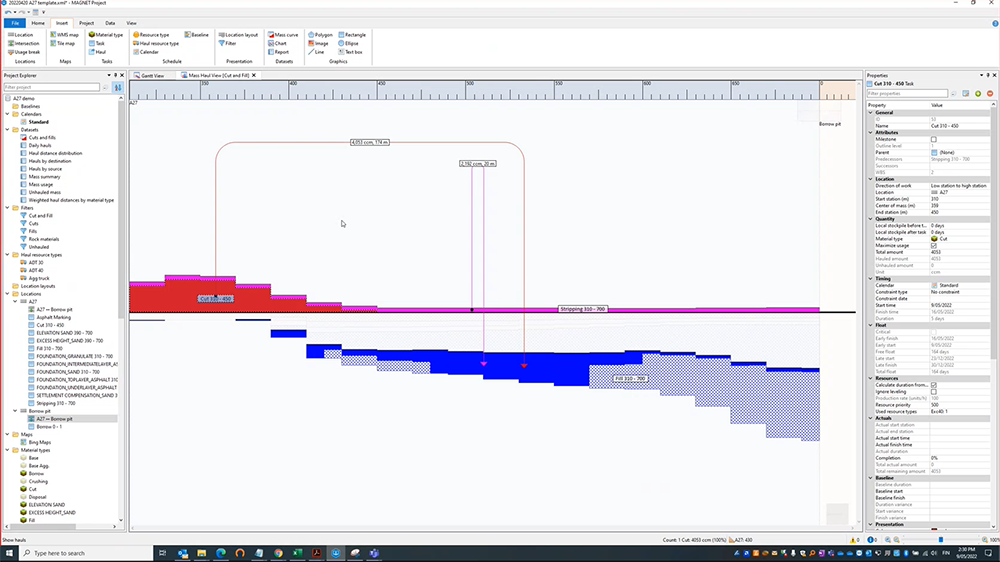 Optimize the Mass Haul Schedule with MAGNET Project 