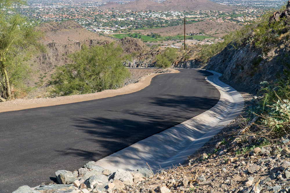 The construction of the drainage channels was one of the tricky portions of the job