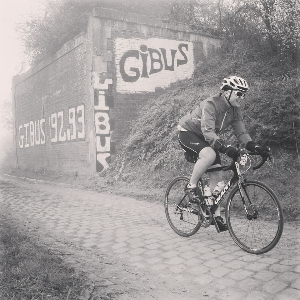 Tyler Golly in north- eastern France and on the cobbles of the Paris-Roubaix Challenge in 2017 © Tyler Golly