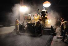 Paving at night lighting