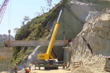 Grove cranes on the Jammu to Udhampur Highway project