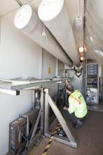 Fugro technician inspects the TSD measurement beam