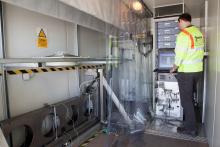 A Fugro technician checks on the TSD control system