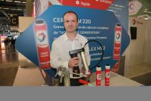 Total director Rafael Roux with Lube-Shuttle system 