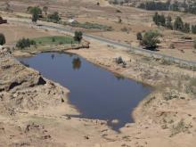 A borrow pit in Axumarea in Tigray, Ethiopia