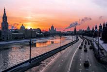 winter sunset moscow russia