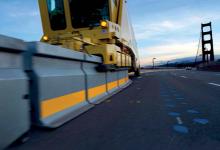 moveable barrier on the Golden Gate Bridge