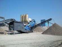 Mobile crusher in action  