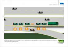 diagram of car leaving road train