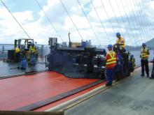 Stone Mastic Asphalt being laid