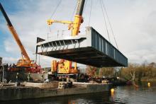 Portumna Bridge during refurbishment