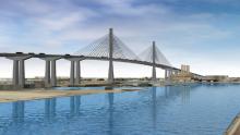 Artist's impression of the replacement Gerald Desmond Bridge