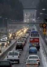 Traffic on the existing SR 250 floating bridge