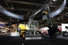 Volvo EW140D wheeled Excavator, live at INTERMAT 2012