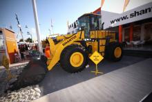 Shantui SL50W-3 wheeled loader, live at INTERMAT 2012