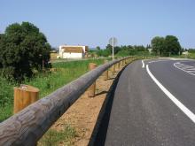 timber facing wood barrier 