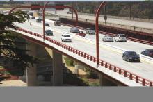 Cars travelling on the new southbound bridge 