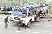 Wreckage of a bus  kenya