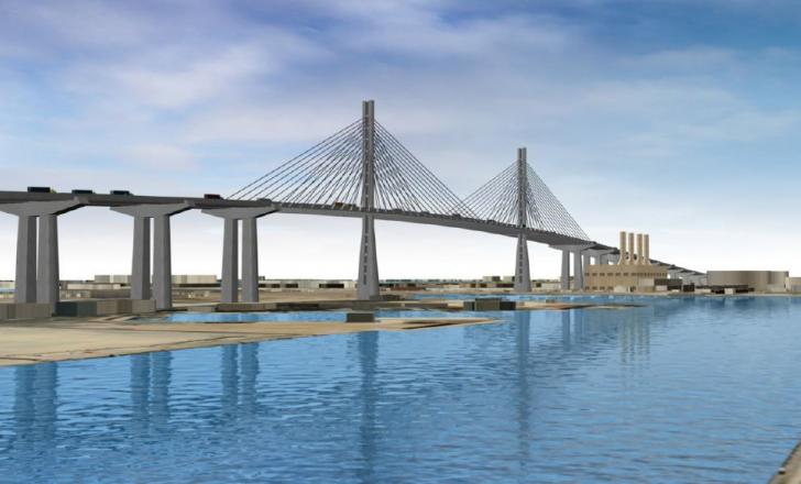 Artist's impression of the replacement Gerald Desmond Bridge