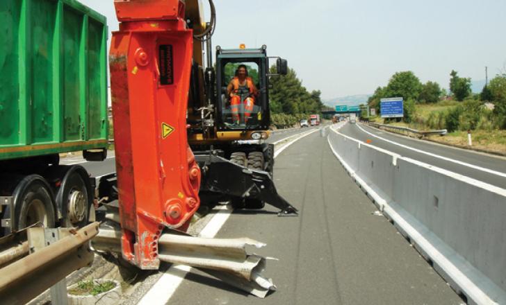 old barrier removed from highway