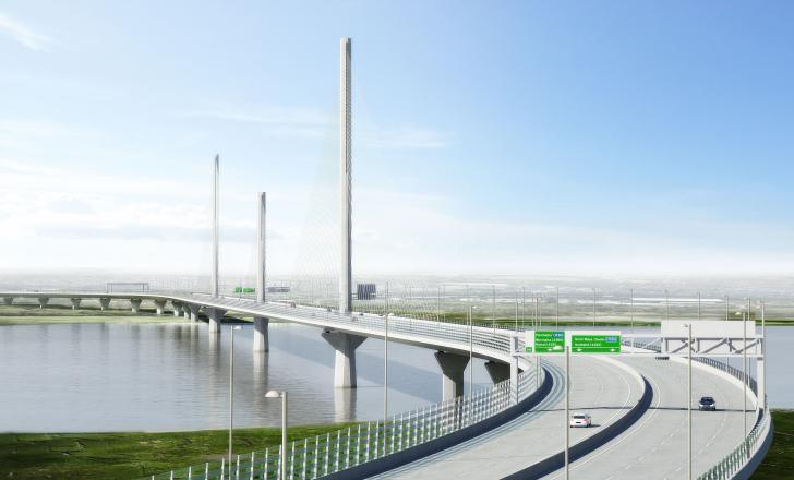 Artist’s impression of the completed Mersey Gateway Bridge