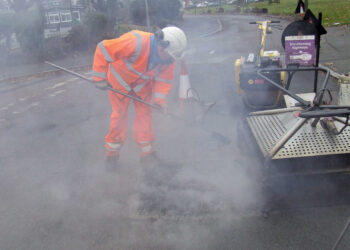 Road repairs work