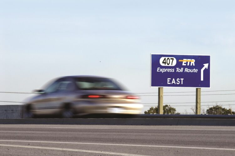 Open for business: Highway 407 East near Toronto, Canada (photo courtesy 407 ETR)