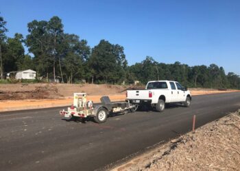 The SH 249 Extension Project in the US state of Texas: 100% coverage testing via proof rolling (photo courtesy Transtec Group)