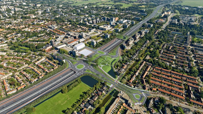 Plan view of A9 highway near Amstelveen after successful upgrade and expansion – image © courtesy of Fugro