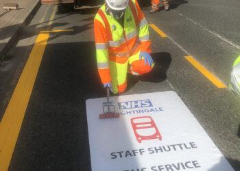 WJ puts finishing touches on temporary markings at London’s Nightingale Hospital