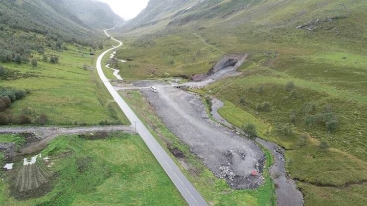 Preparation work next to tunnel and rig area in Indreeide (photo: Møre og Romsdal County municipality)