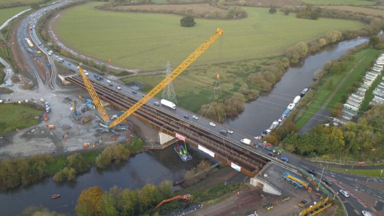 The Carrington Bridge is the first in the UK to feature a new steel grade - image © courtesy of Alun Griffiths Contractors Ltd