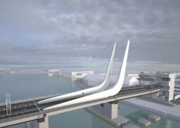 Lowestoft’s planned Gull Wing Bridge, the town's second bascule crossing of Lake Lothing (image courtesy Suffolk County Council)