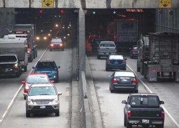 Construction of the existing four-lane tunnel began in 1957 and it opened in 1959 (image courtesy of BC government)