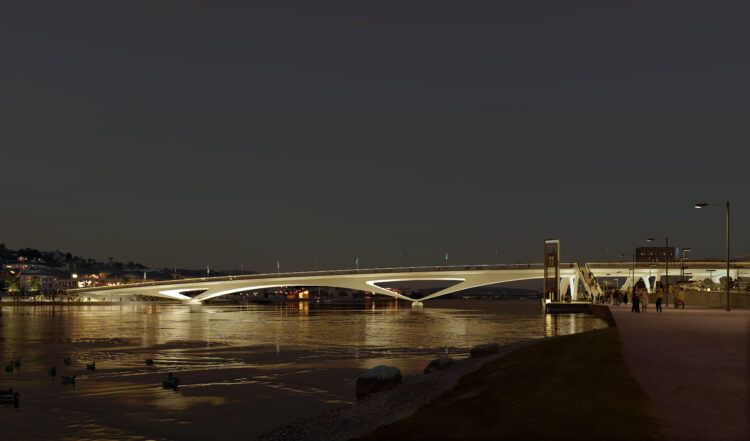 A new bridge is planned for the Norwegian city of Drammen – image © courtesy of Kvant