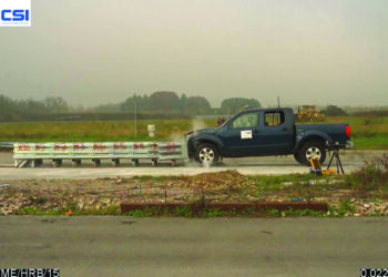 Crash test at 100kph with 2,000kg pick-up truck, according to US NCHRP 350 Standard