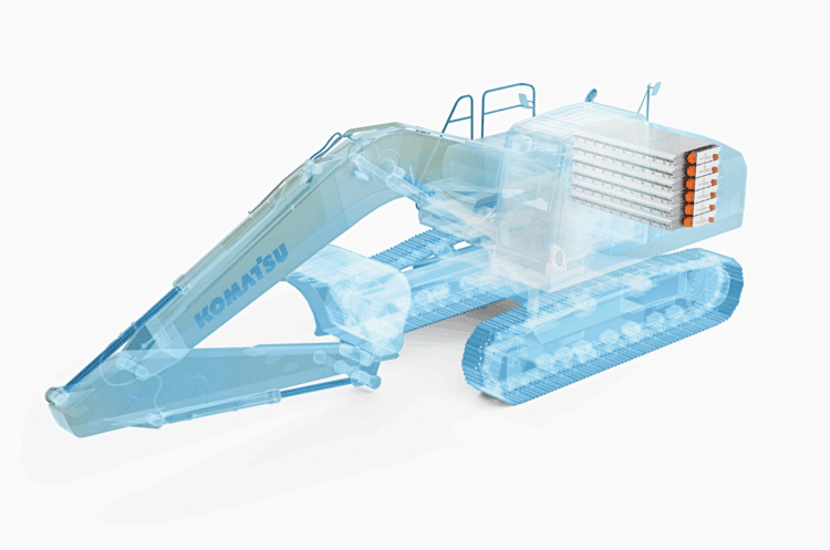 Komatsu's prototype mid-range electric excavator will use a Proterra Powered system (image courtesy Proterra)