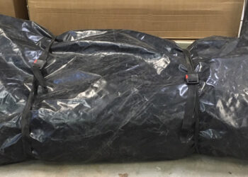 When deflated, the airbag fits into a holdall for easy transportation (image courtesy Kier Highways/Highways England)