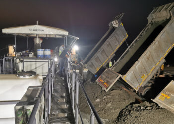 Material deliveries continued during the night