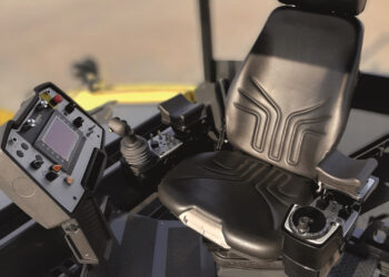 Controls are mounted in the seat armrests for easier operation